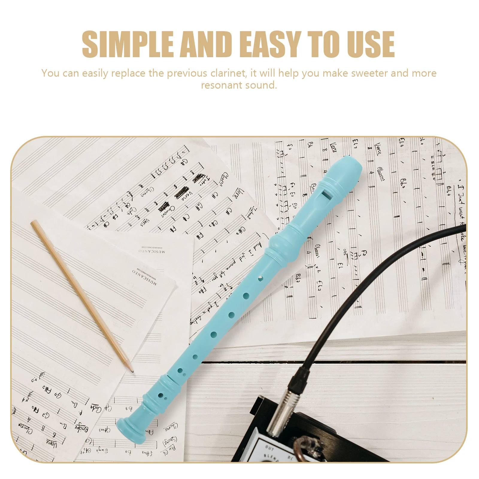 

3Sets Children Plastic Clarinet Beginner Musical Instrument Educational 8-Hole Practice Wind Instrument Children Clarinet