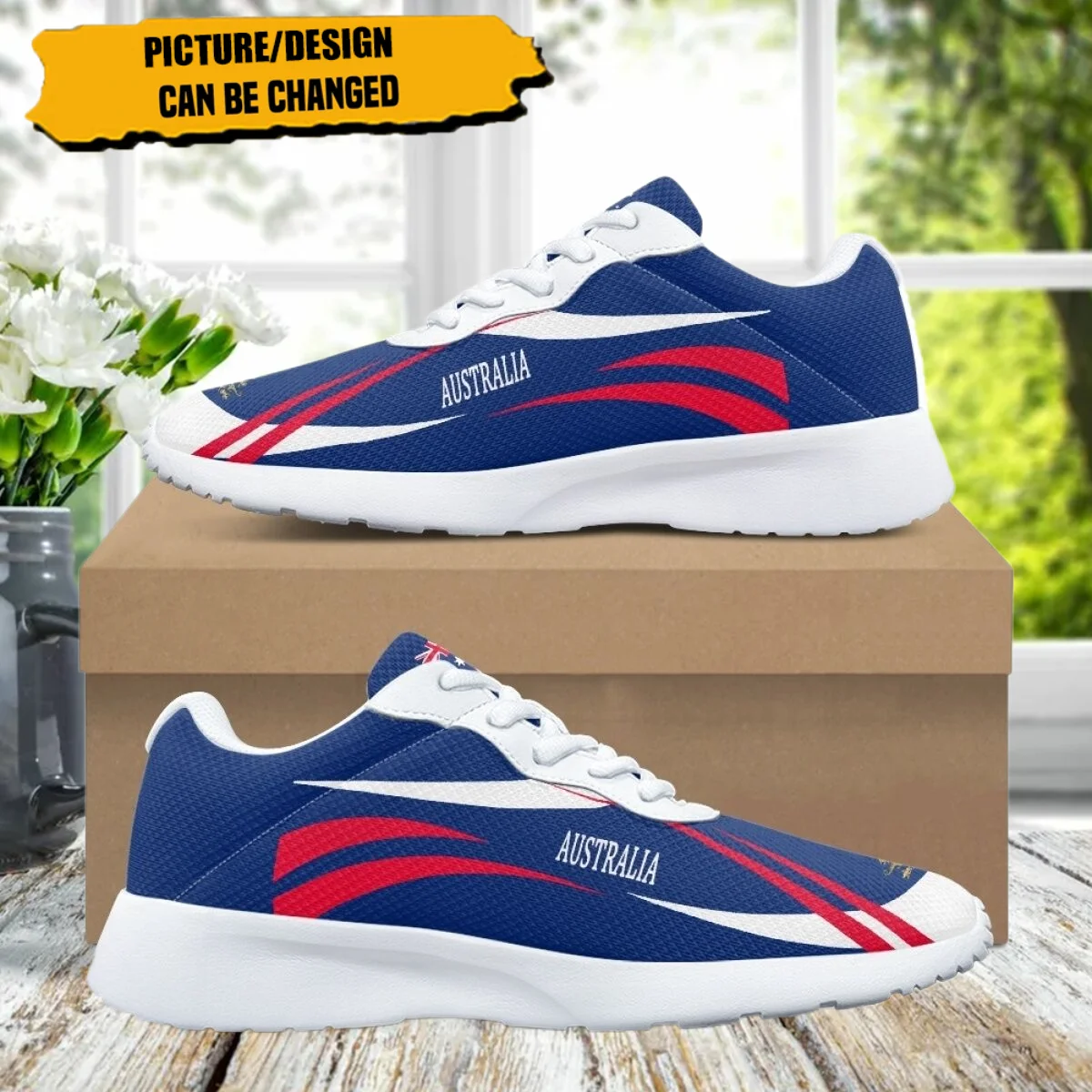 

Fashion Australia National Flag Print Flat Shoes Women Autumn Outdoor Sneakers Teen Casual Shoes Wear-Resistant Gym Tennis Shoes