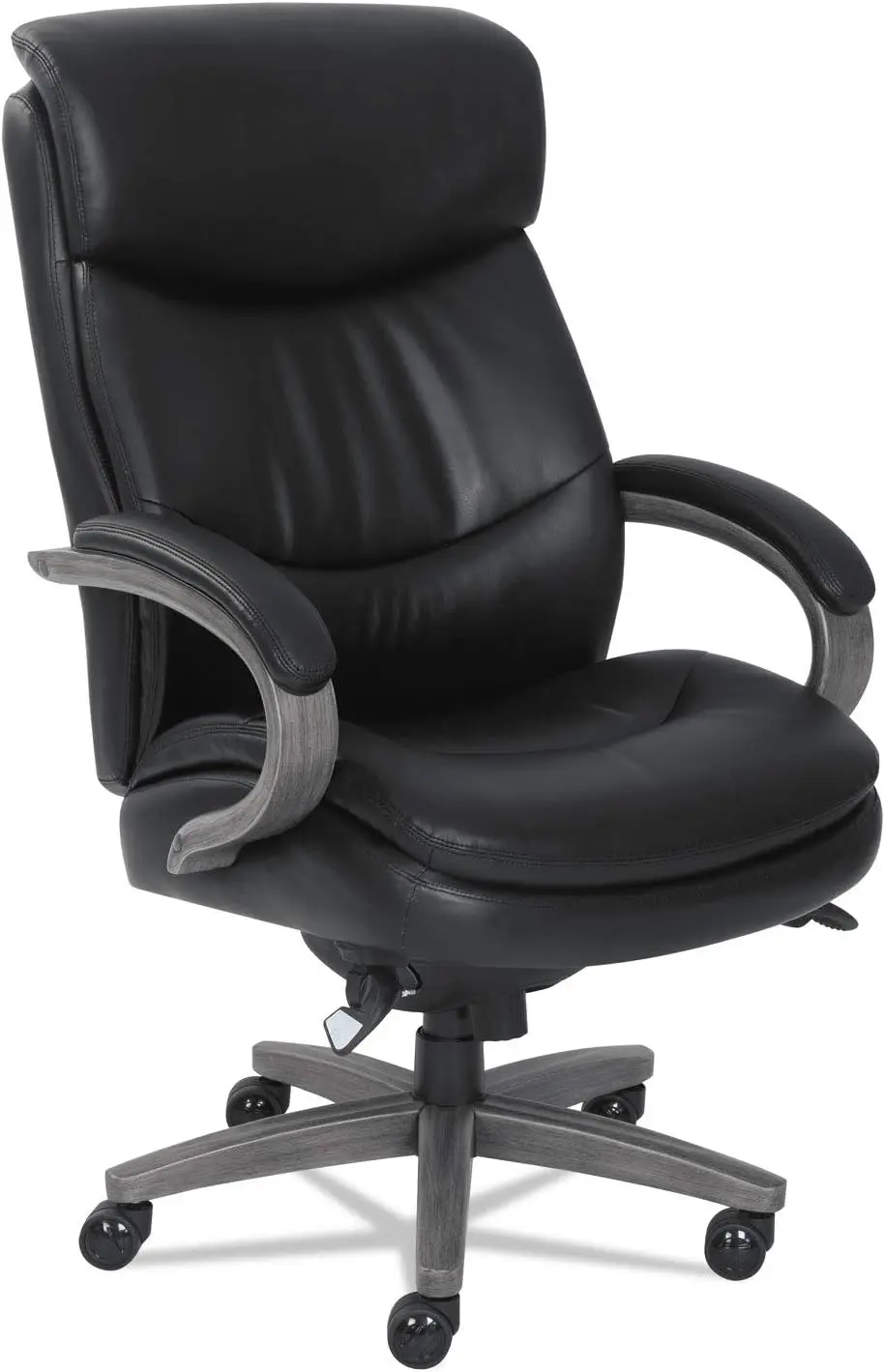

Woodbury Big/Tall Executive Chair, Supports Up to 400 Lb, 20.25" to 23.25" Seat Height, Black Seat/Back, Weathered Gray Base