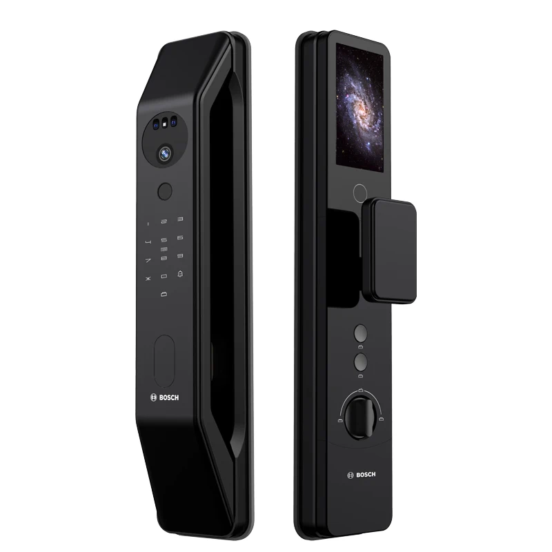 Bosch Fu6Plus Smart Door Lock 3D Face Recognition Fingerprint Password Visual Cat Eye Large Screen WIFI Anti-Theft Wood Cloud