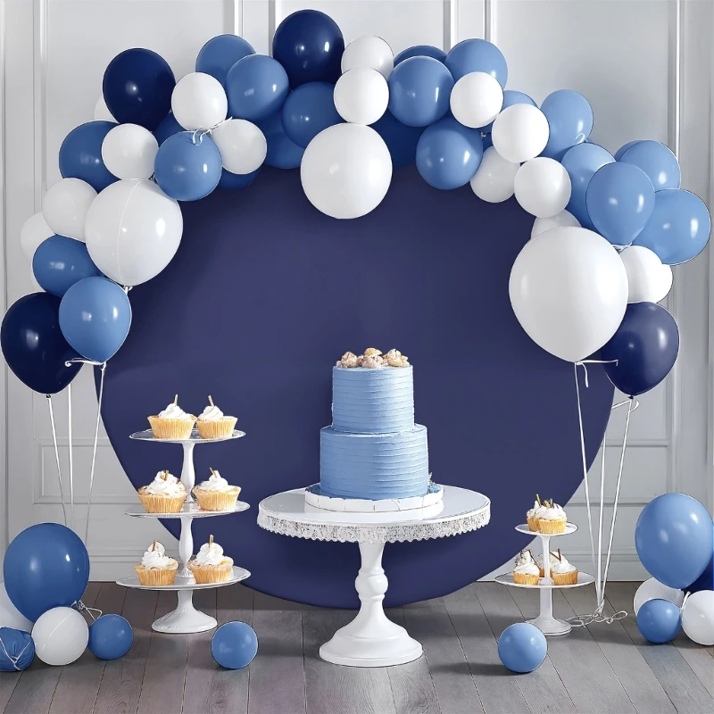 Elegant Polyester Round Arch Cover for Wedding and Party Decoration Backdrop Cover with Elastic Bands and Buckles M68E
