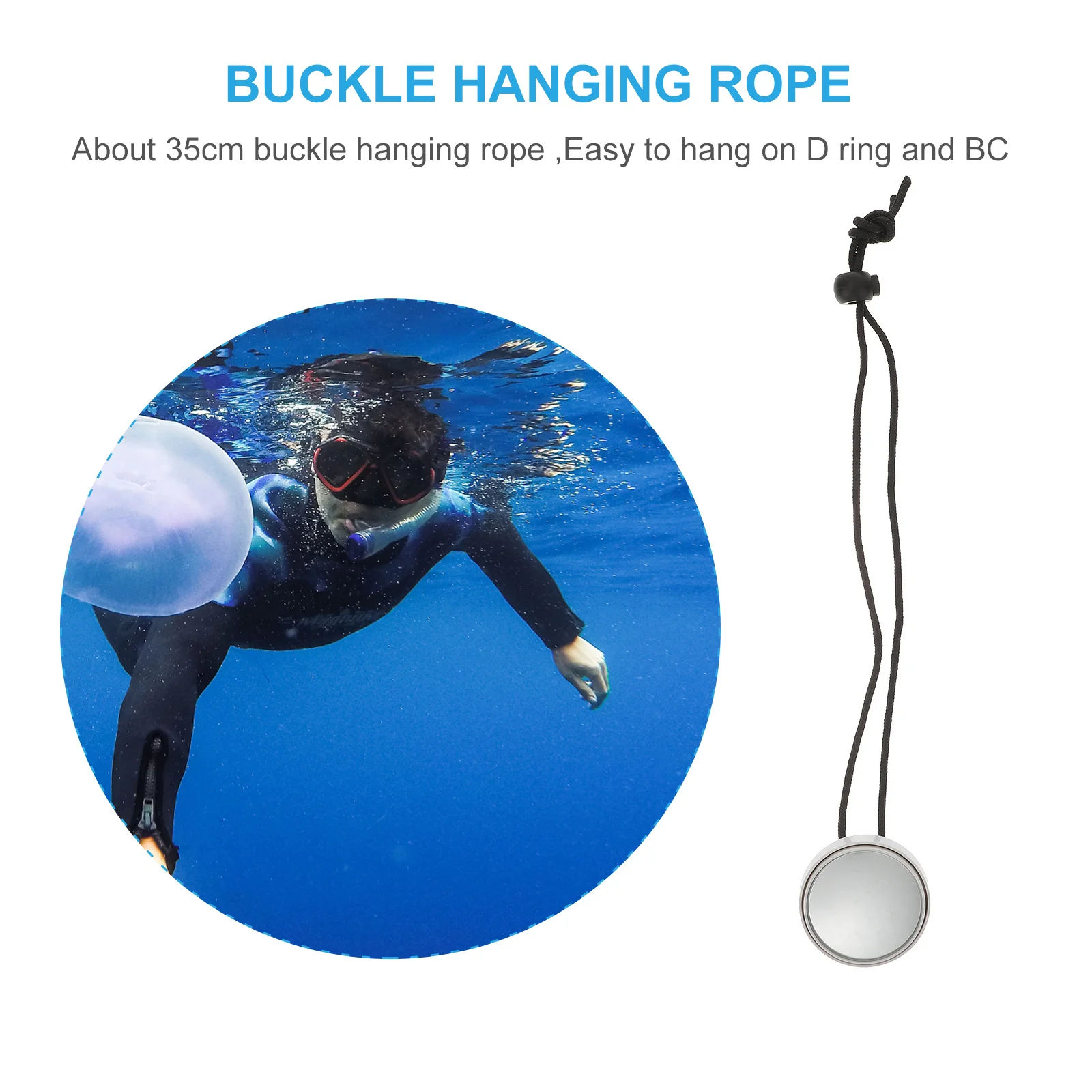 1 قطعة مرآة الرؤية الخلفية للغوص 360 درجة قابل للتعديل للغوص معدات السلامة تحت الماء مرآة الرؤية الخلفية سدادة الحبل متضمنة #5
