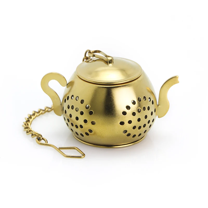 Titanium Tea Strainer Loose Leaf Tea Infuser Ball With Chain And Drip Tray Mini Filter For Mug Cup And Pitcher