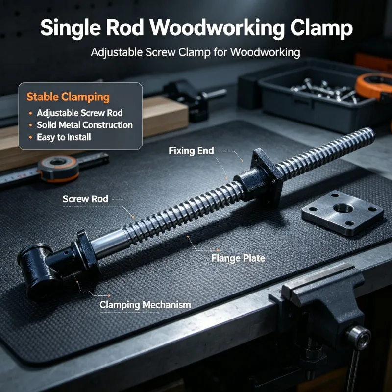 Single Rod Table Leg Clamp 30mm Threaded Woodworking Vice Fixing Tool For Furniture DIY Assembly Craft Processing