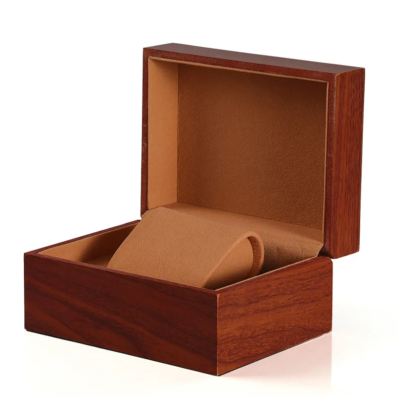 

Fashion Clamshell Wood Watch Gift Box Single Watch Storage Case Wristwatch Display Box Travel Portable