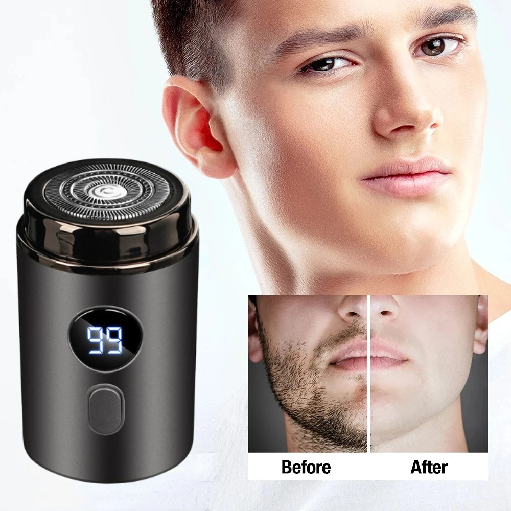 Men's Electric Shaver Usb Charge Mini Pocket Travel Razor Wet-Dry Comfortable Easy Travel Beard Body Hair Trimmer Pocket Razor