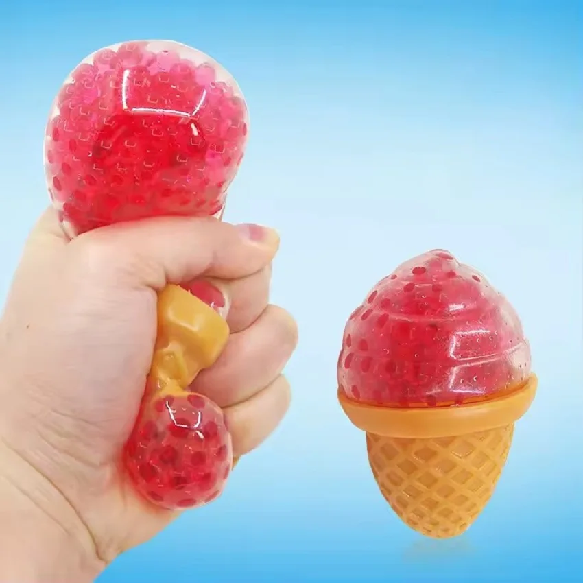 Funny Ice Cream Grape Ball Decompression Toy Stress Adult Children Relieve Squeeze Exhaust Ball Toy Gift Random Color