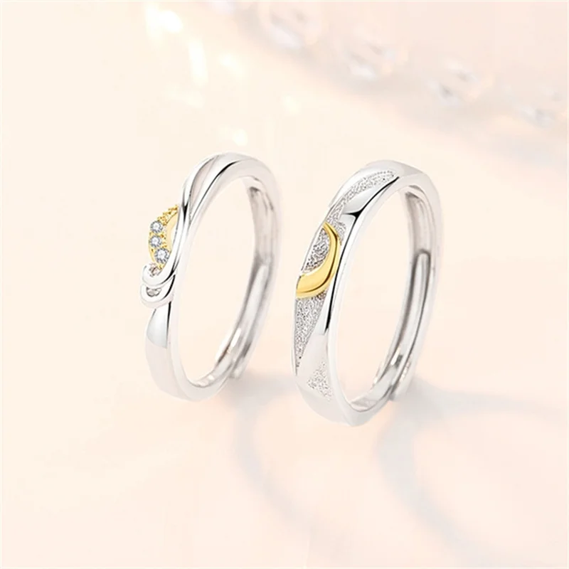 

Новое поступление, кольцо для пары для мужчин и женщин, ювелирные изделия, романтическая Золотая Луна, морской дизайн, мужские аксессуары для указательного пальца, регулируемые