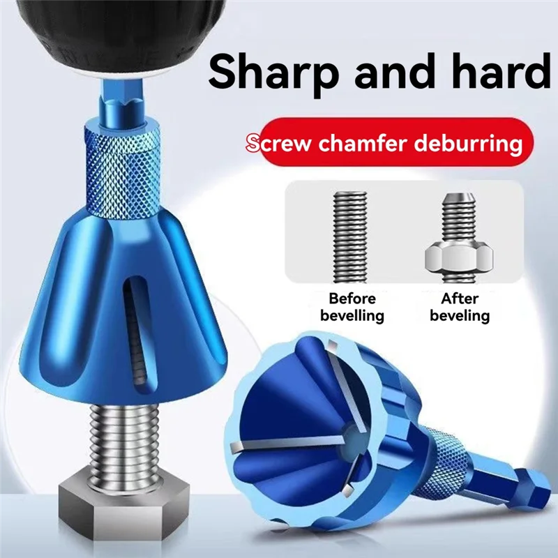 

A69E2PCS Screw Deburring Chamfer Cylindrical Chamfering Knife Screw Repairer Thread Trimming Angle Bolt Repair Tool
