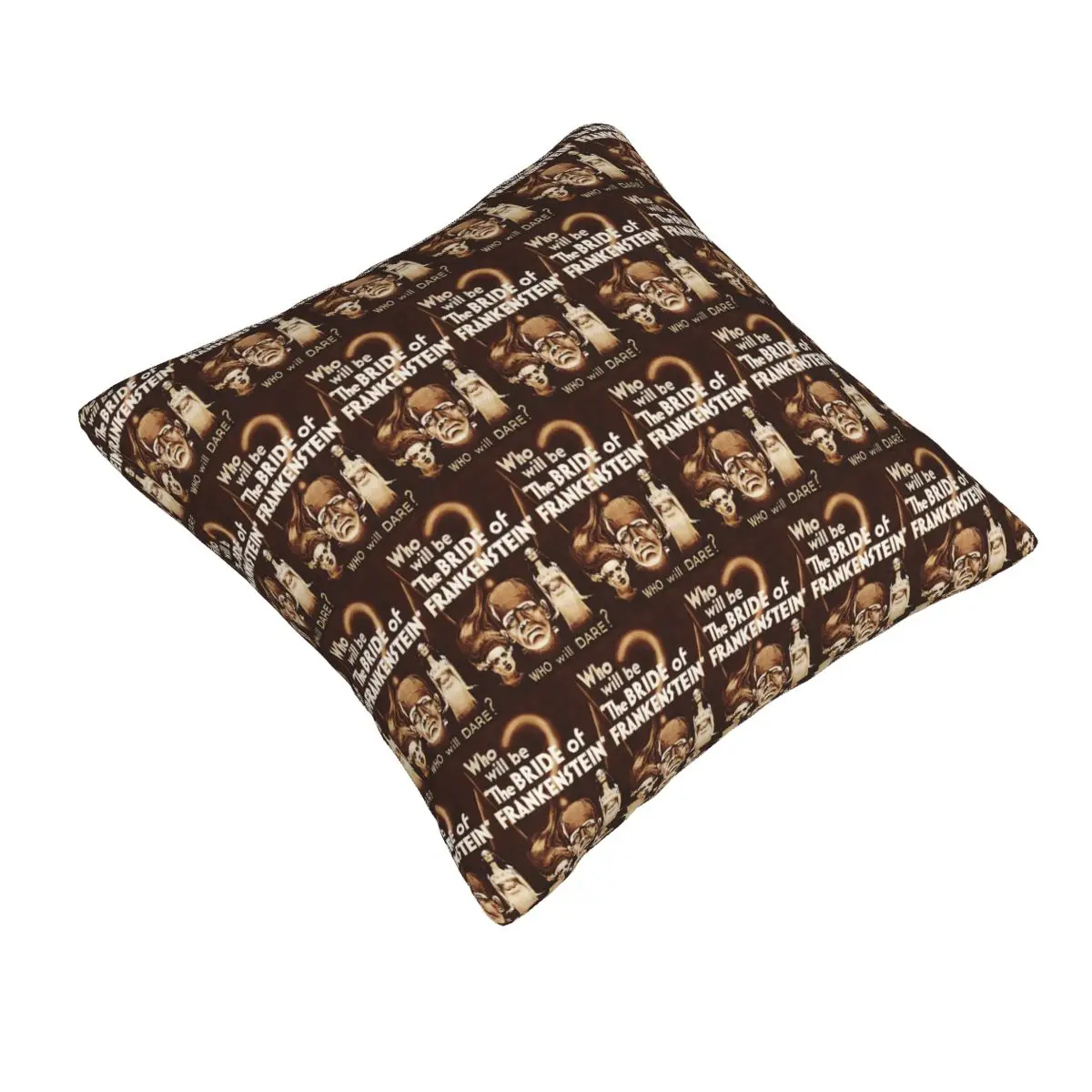 Bride Of Frankenstein Poster Square Pillowcase Pillow Cover Cushion Zip Decorative Comfort Throw Pillow for Home Bedroom