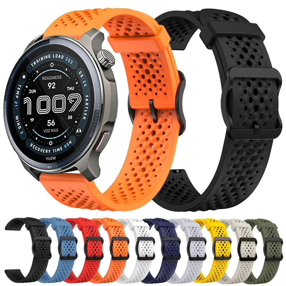 Дышащий ремешок 22 мм для Amazfit BALANCE 2, ремешок для часов Amazfit BALANCE/Bip 6 5/GTR 4 2 2E 3Pro 47 мм, силиконовый спортивный браслет