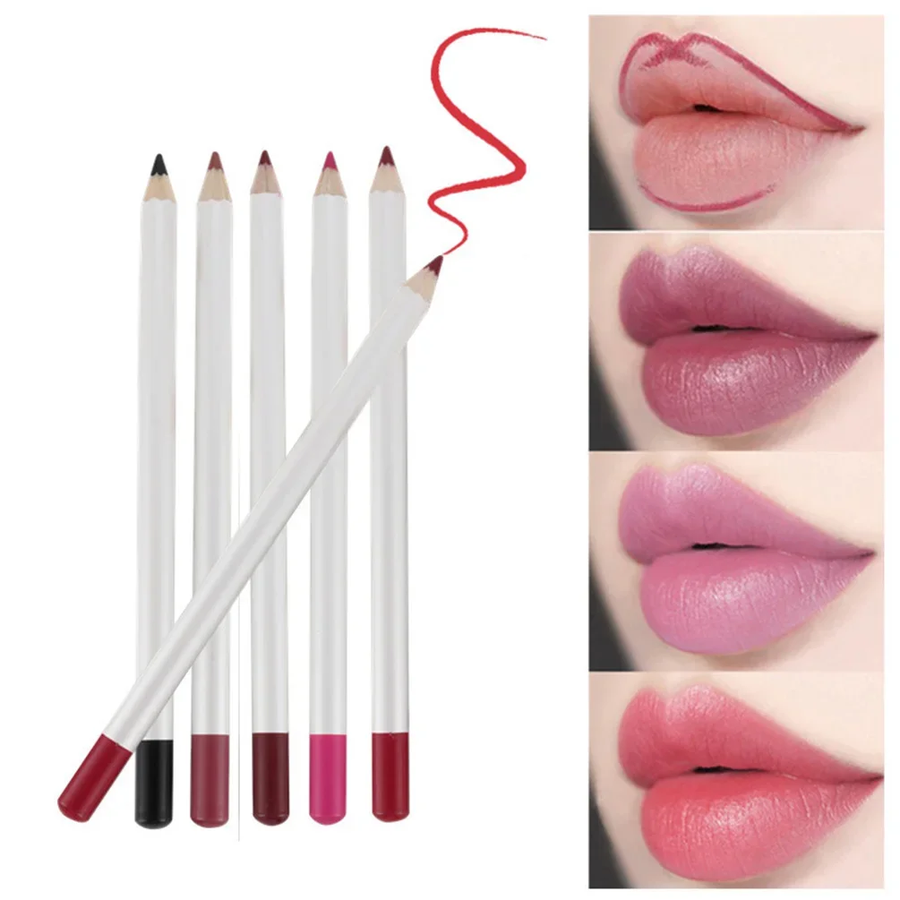 White Style Custom Lip Pencil Make Up 21 Color Matte Pigment Non-stick Lipliner Private Label with Knife Bulk Makeup Beauty