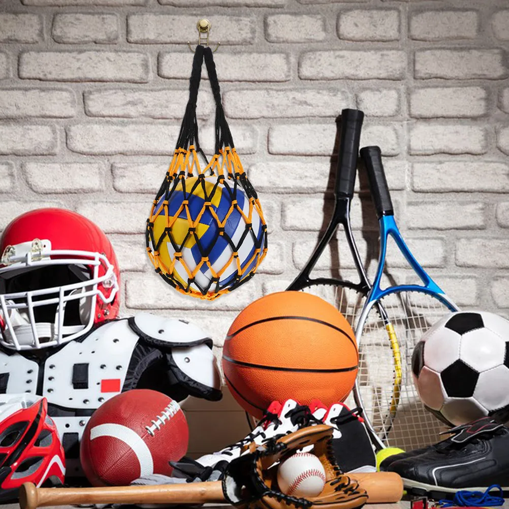 4Sets Basketball Net Bag Heavy Duty Nylon Mesh Ball Carrier Portable Sports Balls Container for Training Outdoor Indoor Ball