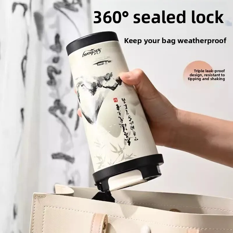 

Large Capacity Ceramic Inner Barrel Insulated Mug Portable Tea Brewing Cup for Office Use with Straw And Tea Separator