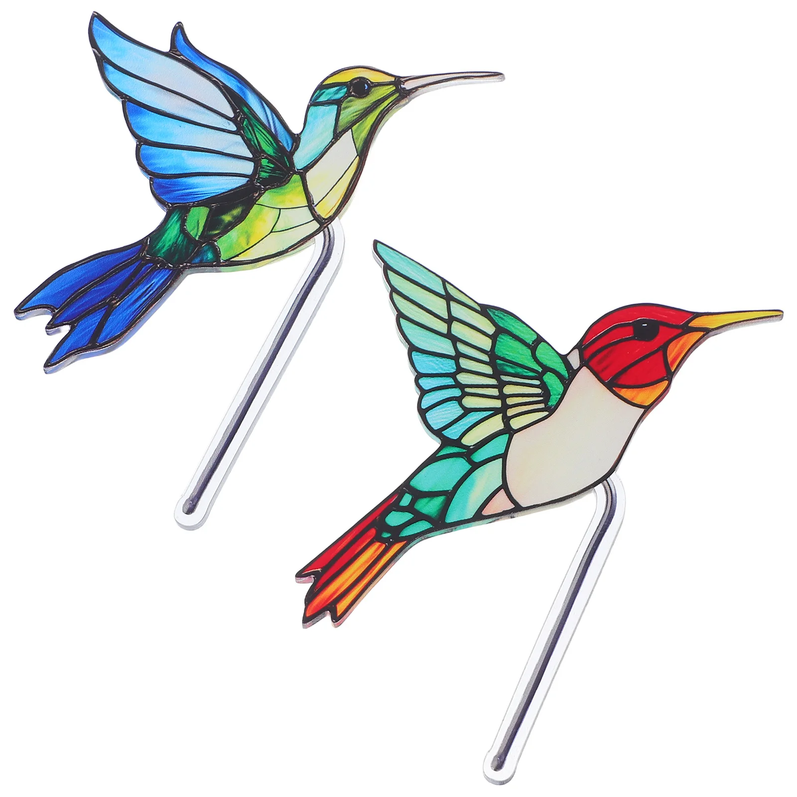 

2pcs Acrylic Bird Flower Pot Decoration Garden Stake For Indoor Outdoor Patio Lawn Plant Accessories Yard Art Ornaments
