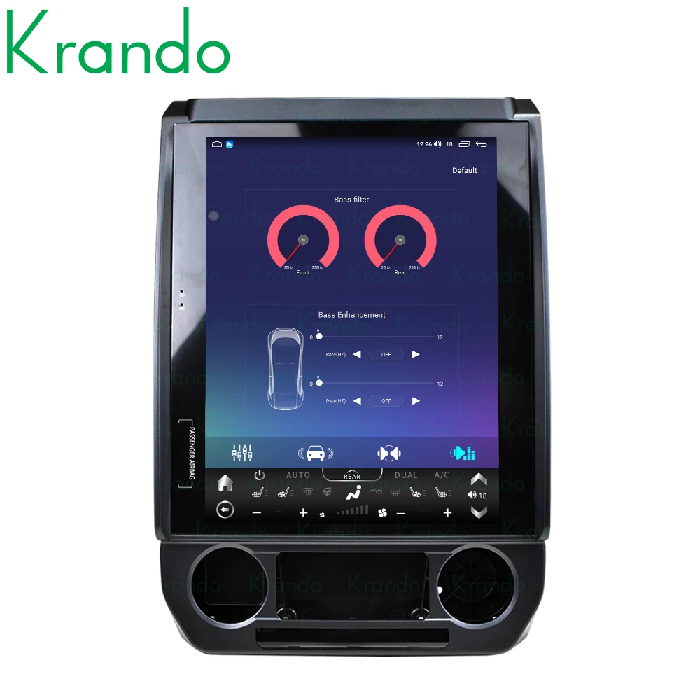 

Krando 12.1''Telsa Auto GPS Multimedia Video Player Stereo For Ford F150 Raptor 2015-2019 Auto GPS Navigation Carplay