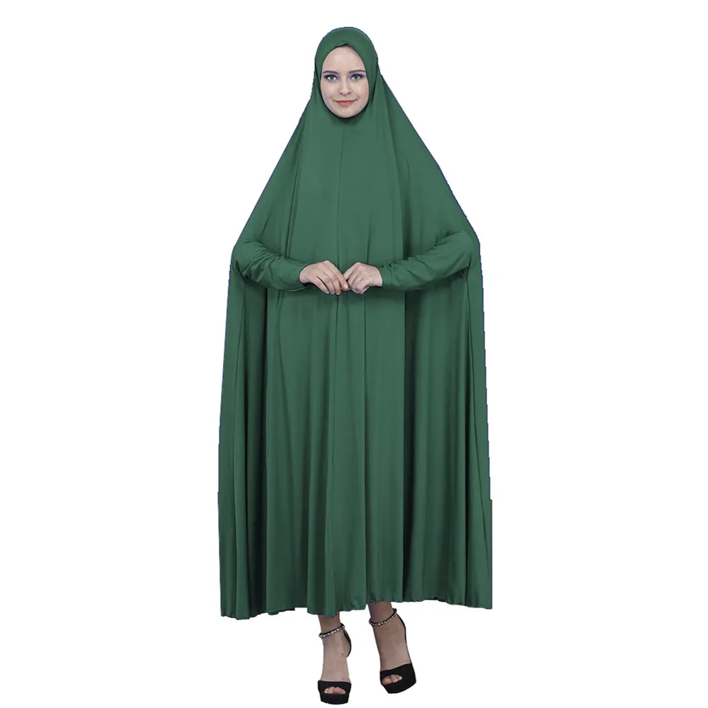 Imagem -06 - Vestido Muçulmano Completo com Capuz Oração Hijab para Mulheres Vestuário de Capa Completa Batwing Sleeve Islã Dubai Modest Abaya pc