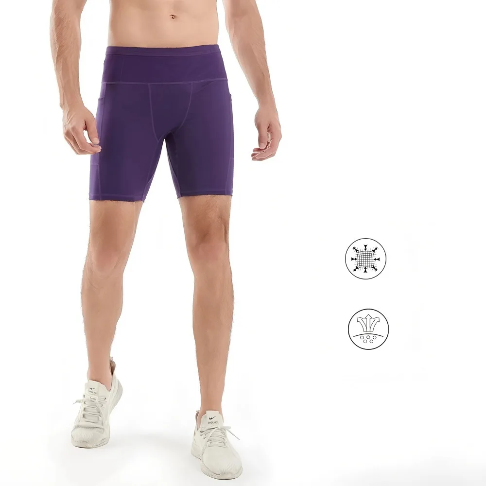 Summer New Men's 3.0 Multipocket Compression Shorts Quick Dry Marathon Running Jogging Cycling Fitness Exercise Tight Shorts