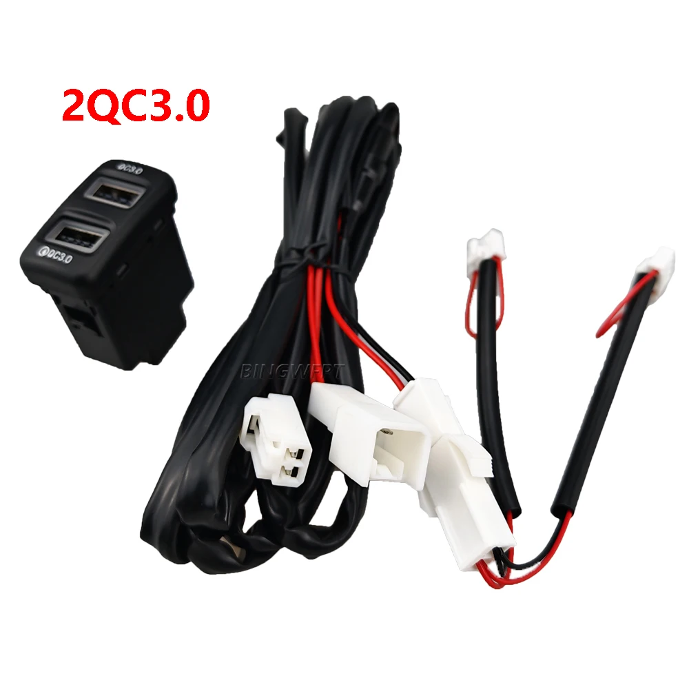 Dual USB Fast Charging Car Power Adapter Embedded Charger Socket For Toyota Highlander 2001 2002 2003 2004 2005 2006 2007 view 5