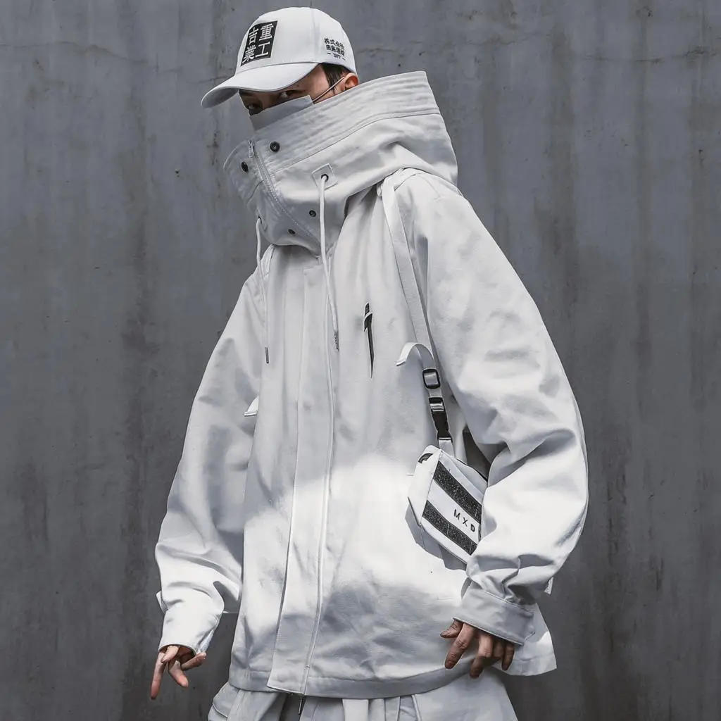 フード付きハイカラージャケット,作業服,原宿,ヒップホップ,安全性