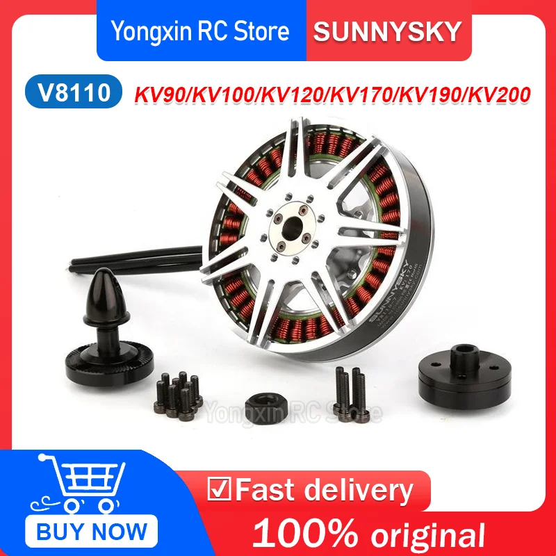 

Бесколлекторные моторы SunnySky V8110 KV90/KV100/KV120/KV170/KV190/KV200 для радиоуправляемых дронов, самолетов, квадрокоптеров, мультироторных моделей, аксессуары, 2 шт.
