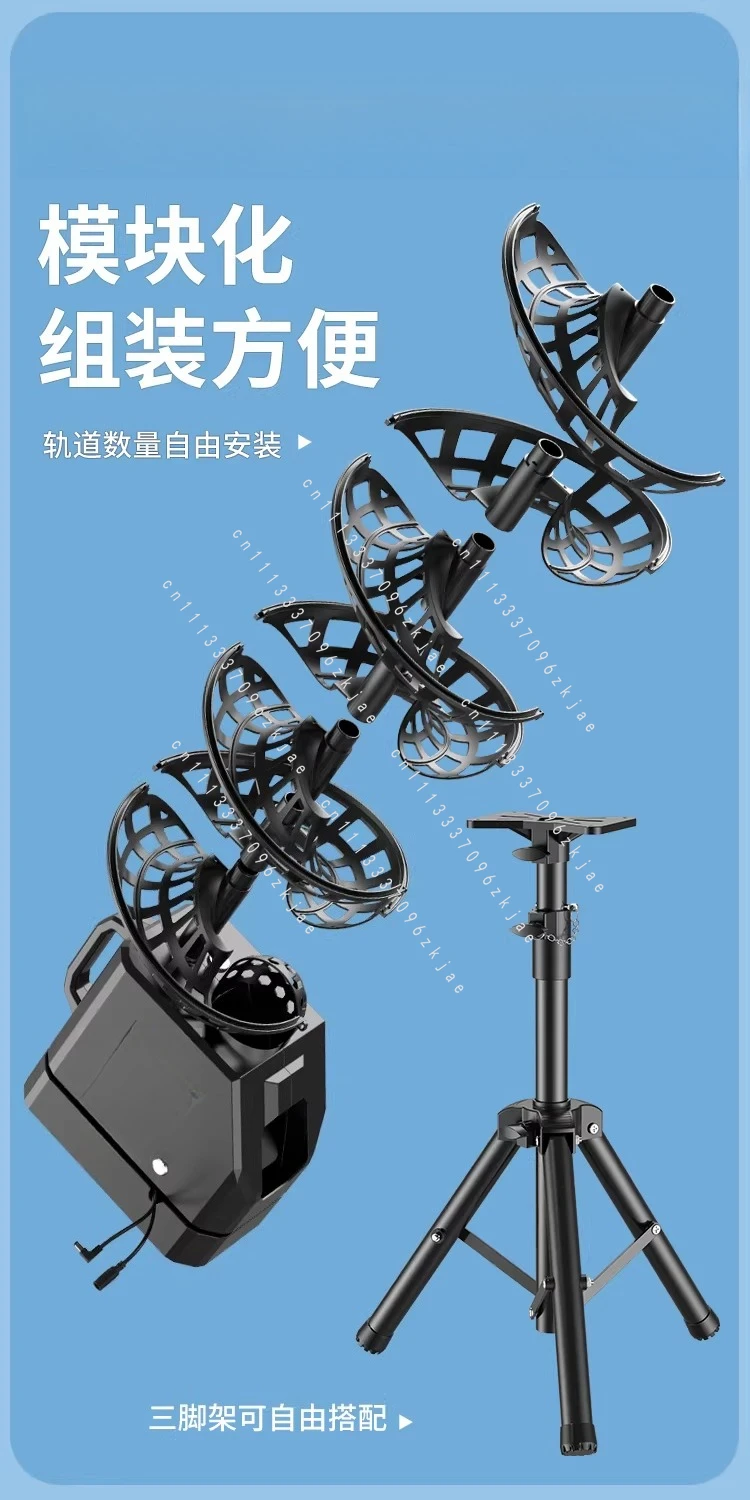 For Tennis Pickleball Single Practice Ball Machine with Catch Net Exerciser Portable Coach Assist Self-service Ball Toss Machine