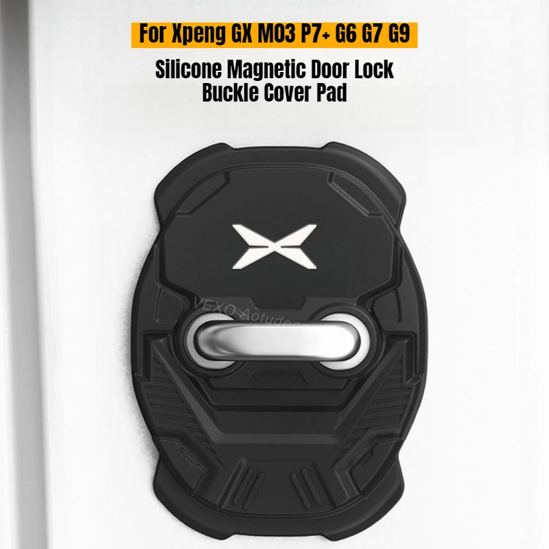 For Xpeng GX M03 P7+ G6 G7 G9 4Pcs Door Lock Buckle Silicone Cover Waterproof Anti Vibration Buffer Protector Pad Accessories