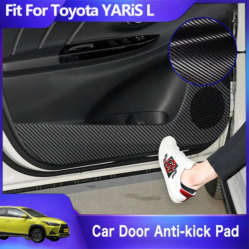 

4 шт., дверной антигрязный противоударный коврик, подушка, наклейка, украшение, Стайлинг автомобиля, аксессуары для интерьера для Toyota YARiS L 2014-2022