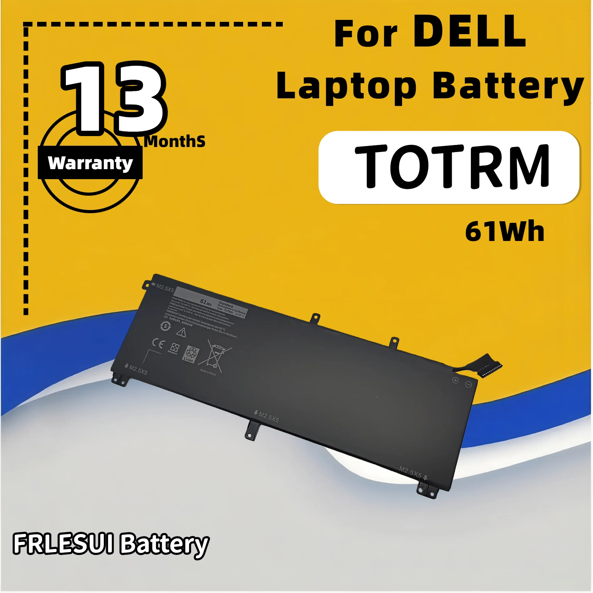 

FRLESUI for For Dell XPS 15 9530 Precision M3800 H76MV 7D1WJ TOTRM T0TRM Laptop Battery 13 months warranty