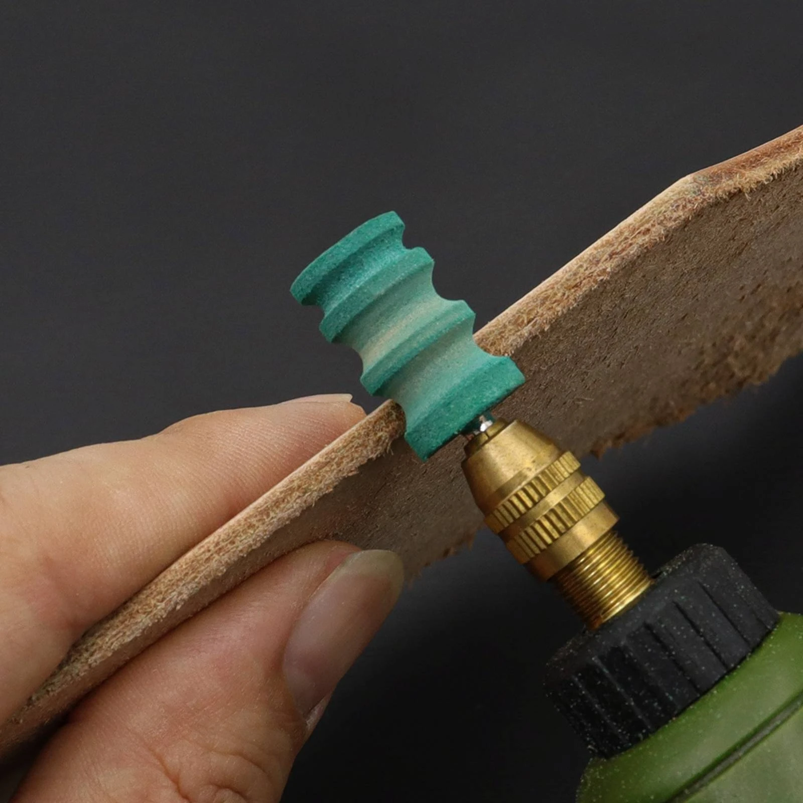 

6 Pieces Leather Rim Burnisher 400 Grit Rim Polishing Bit Wood Burnishing Wheel Multiple Styles Craft Tool Even Surface