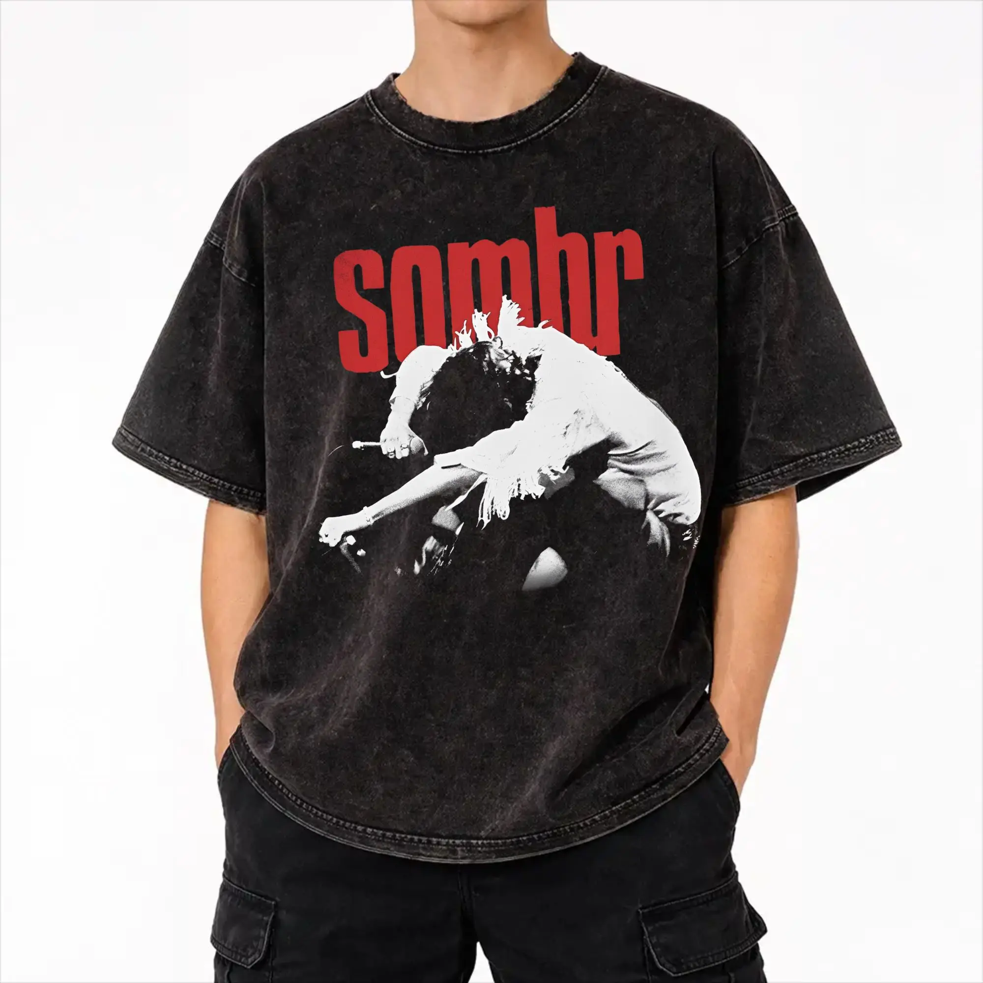 Sombr Youare The Reason World Tour 2026-2027 T Shirt Hip Hop Washed Short Sleeve Oversize T-Shirts  Novelty Men Women Streetwear