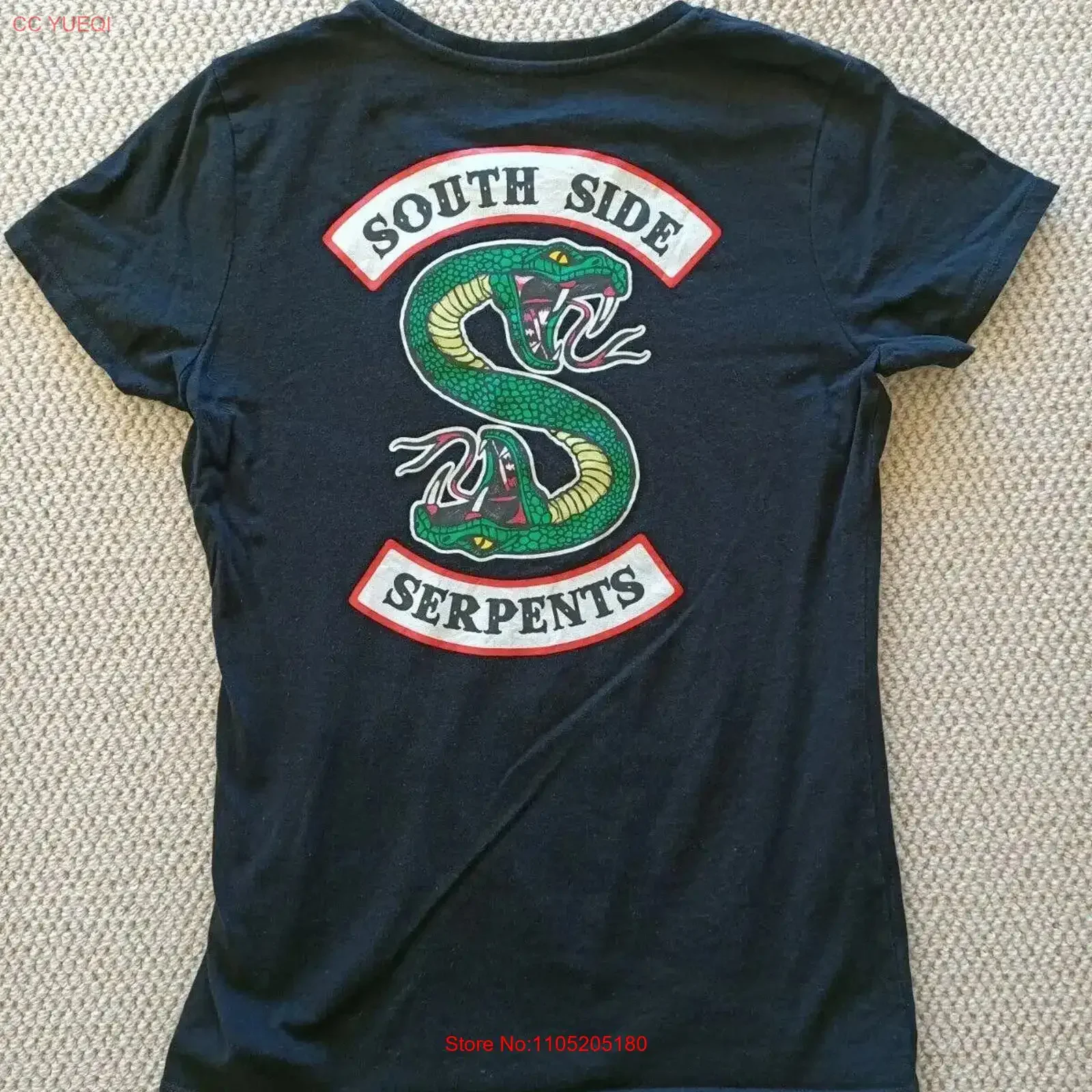 تي شيرت نسائي من RIVERDALE على الجانب الجنوبي مقاس S صغير على الوجهين ثعبان عتيق مغسول ناعم متعدد الاستخدامات كاجوال