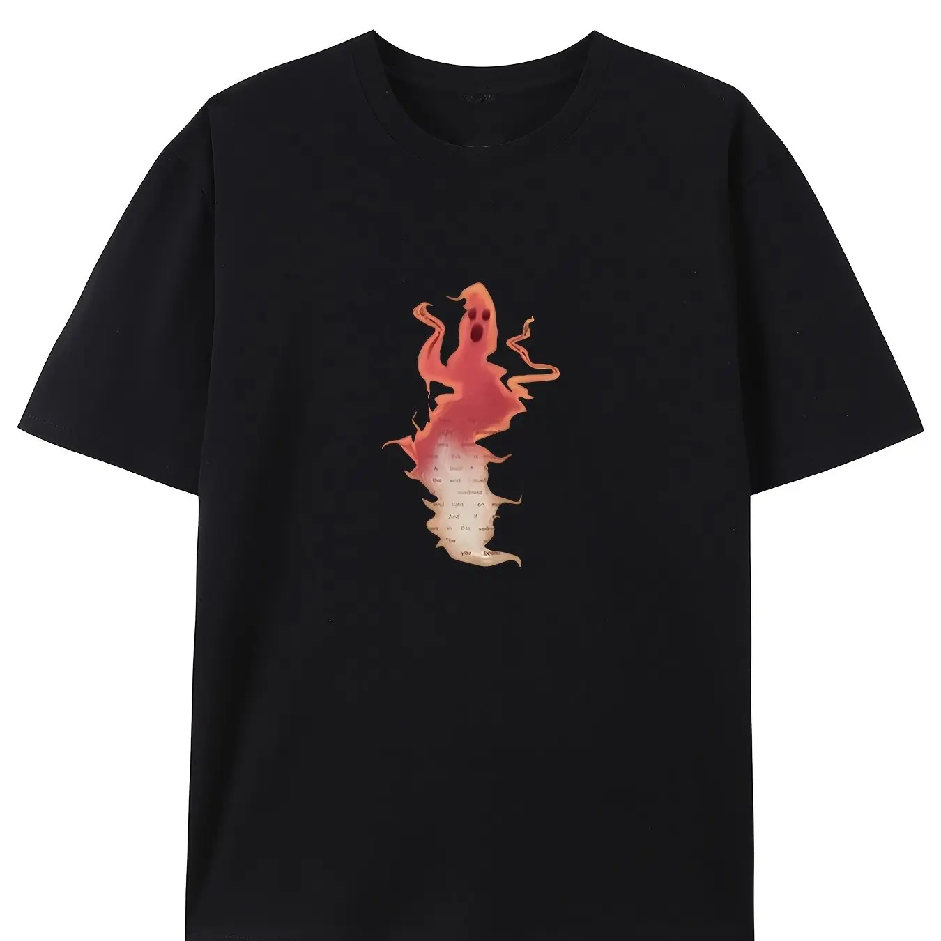 تي شيرت رجالي كلاسيكي إبداعي مطبوع عليه شبح هاراجوكو كاجوال من القطن بتصميم كرتوني فريد بأكمام قصيرة ورقبة دائرية هيب هوب للشارع