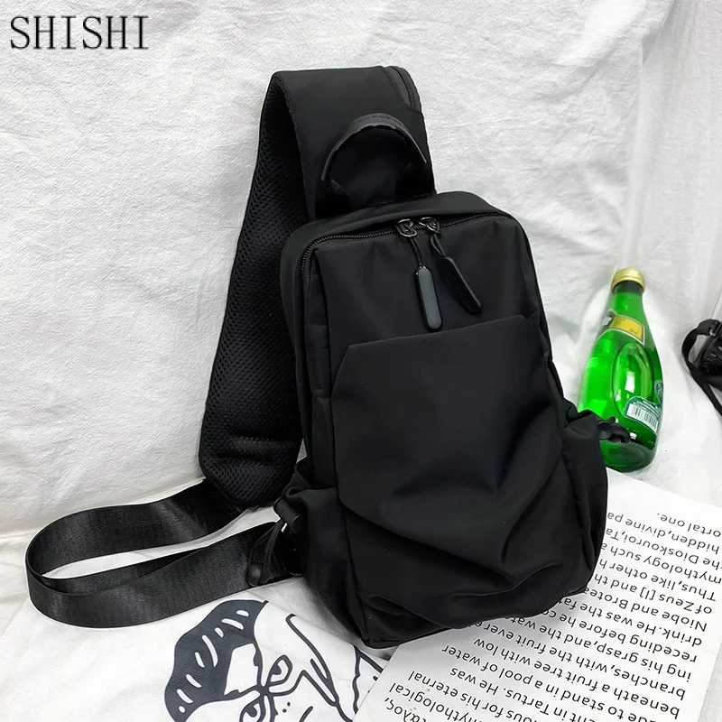 Bolso de pecho informal de alta capacidad para hombre, mochila multifunción para el pecho, bolso de hombro deportivo para hombre, bolso cruzado Oxford impermeable