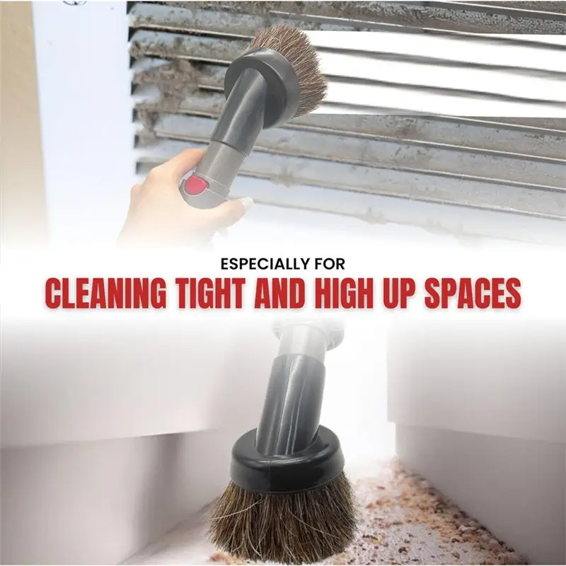 B59B For Dyson V8 Attachments, Horsehair Vacuum Brush for Blinds Furniture Delicate Surfaces, with Extension Hose