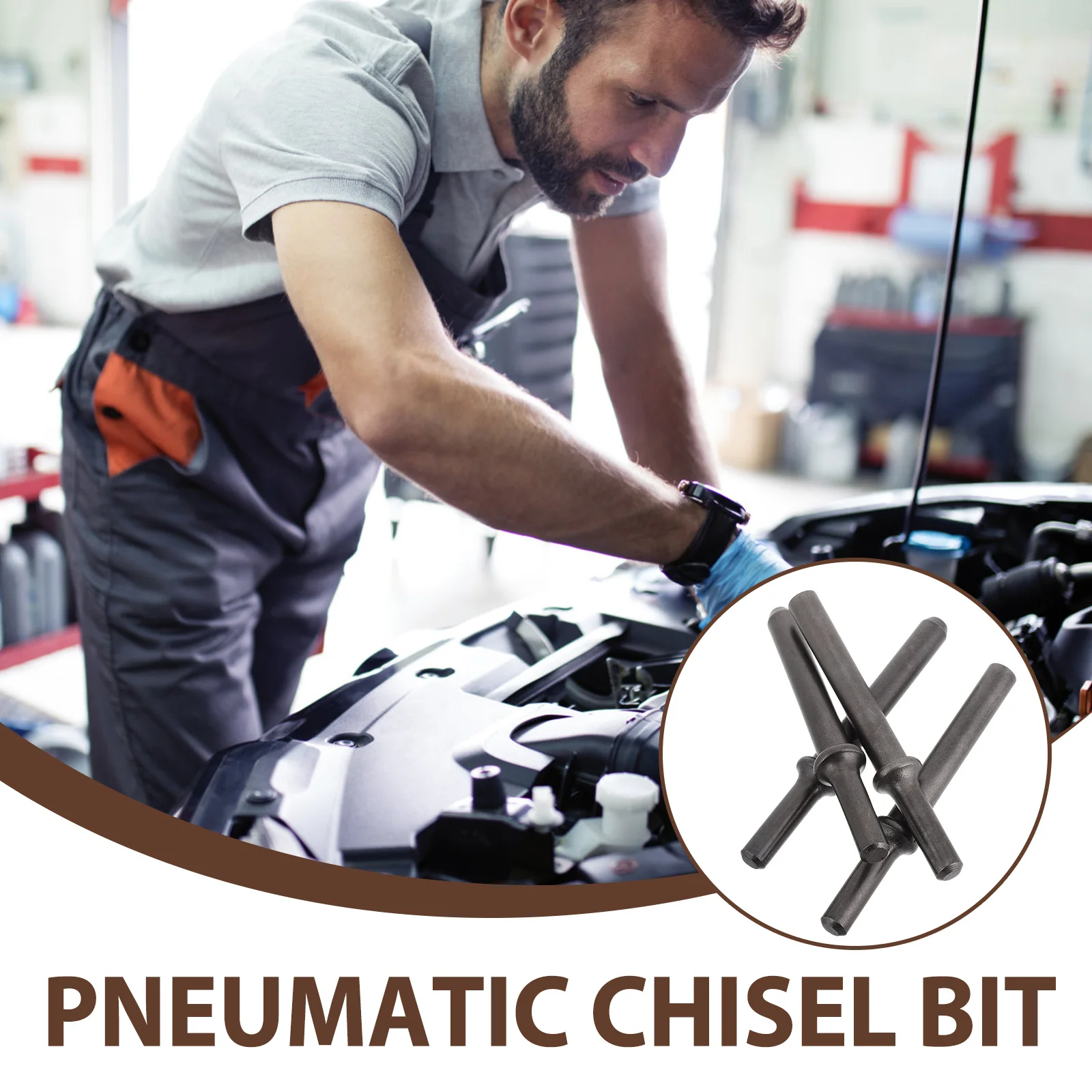 4Pcs Air Hammer Chisel Bits Pneumatic Rivet Tool Kit Automotive Repair Riveting Smoothing Air Hammer Bit Set Smoothing Tool Kit