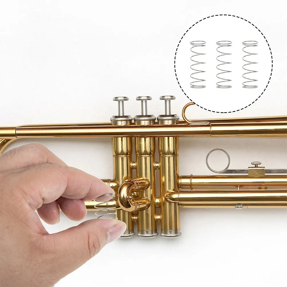 

6Pcs Piston Key Springs Stainless Steel Strong Trumpet Spring Set Easy to Install Repairing Part for Trumpet Maintenance