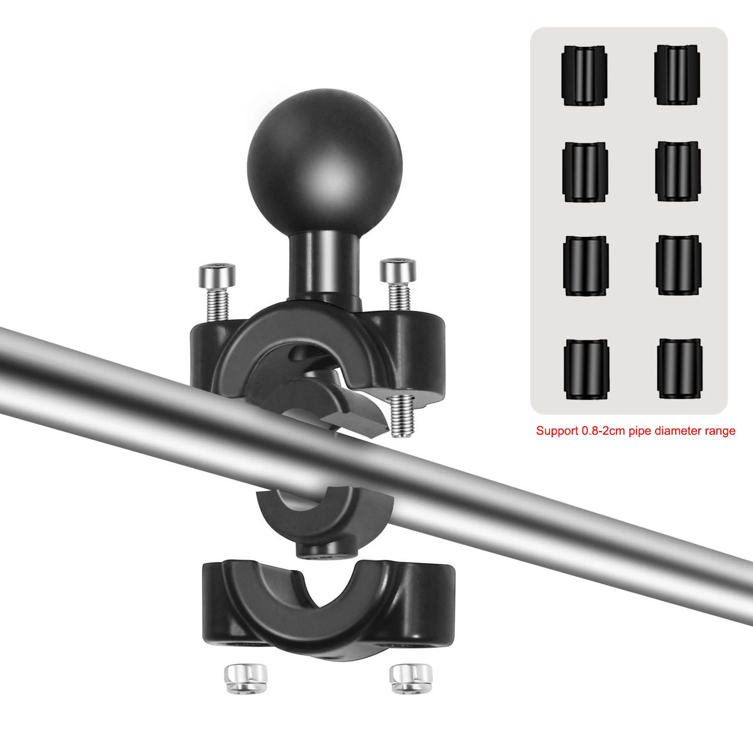 Motocicleta Ball Head Adapter Holder, braço de extensão, guidão, embreagem do freio, Control Base, Combo U Bolt Mount, câmera GoPro, 1\