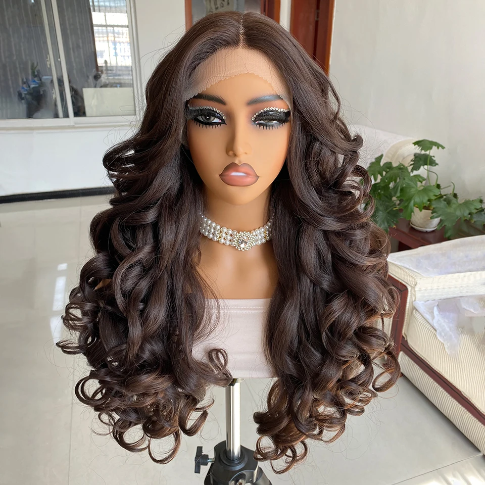 ブロンドレースフロントウィッグ合成13x5x1 Tパートレース女性用ウィッグ24インチピンクホワイトブロンドブラックレースウィッグベビーヘア付き女性用