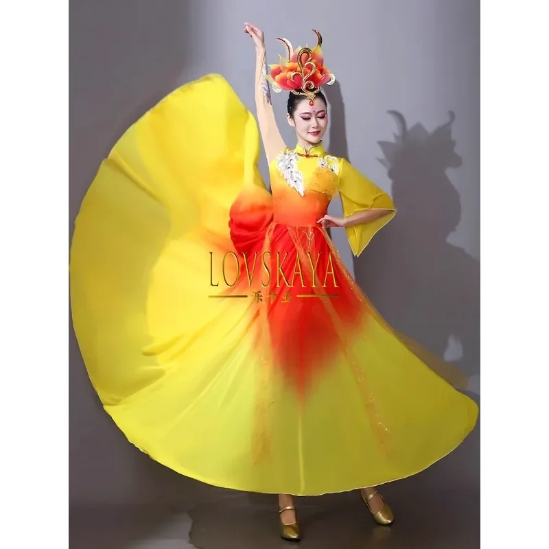 Chinese Dream Song Dance Long Skirt Women Opening Dance Big Swing Skirt Performance Costume Atmospheric Dance Costume