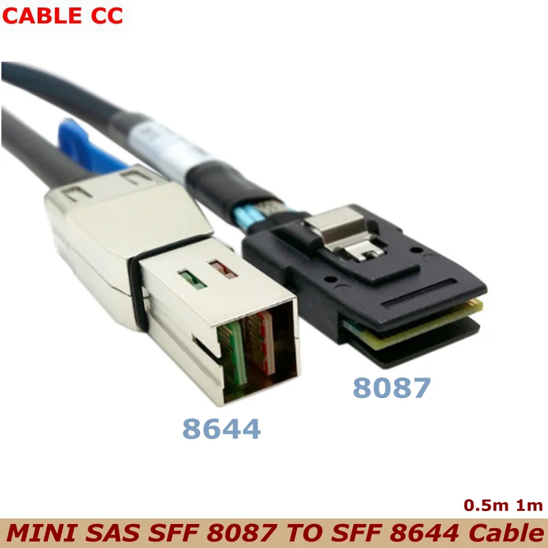 50cm 100cm External HD Mini SAS 3.0 SFF 8644 to Mini SAS SFF 8087 HD 36PIN Cable 12Gbps Server External Hard Drive Cable