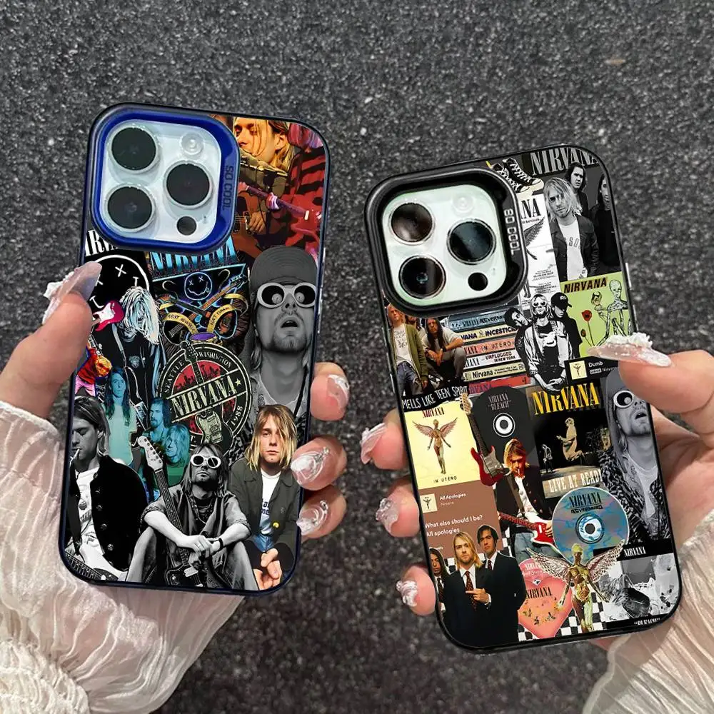 Fotografia 3: Capa de Celular Clássica Hot Band N-Nirvanas Rock Colorida para iPhone 17 16 15 14 13 12 11 Pro Max Plus Pro Shell