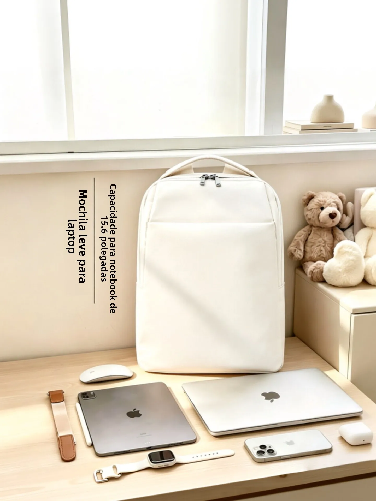 kangaroo-women's-laptop-bag-commuter-practical-simple-double-shoulder-backpack-nylon-material-zipper-closure-medium-hardness