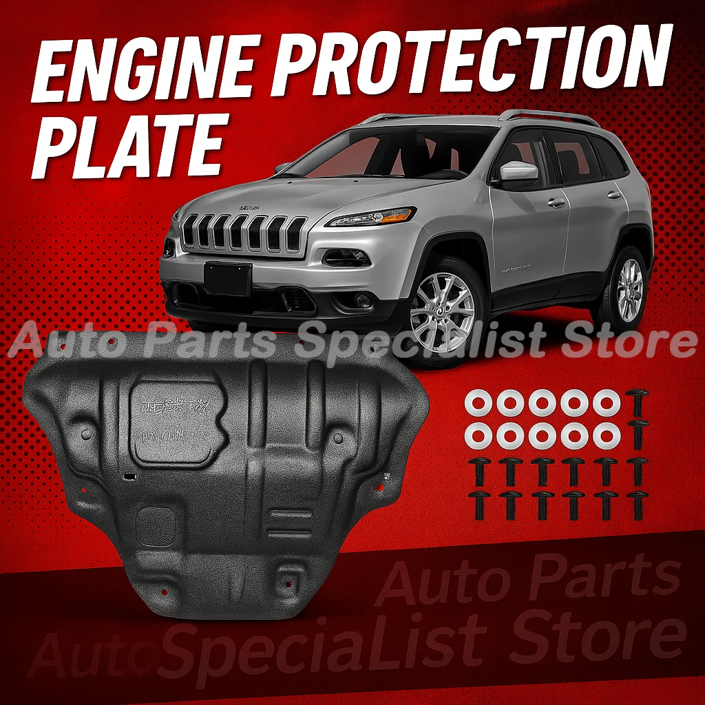 

High Quality For Jeep Cherokee 2.4L-3.2L 2014 Black Under Engine Guard Plate Splash Shield Mud Fender Cover Mudguard Protector