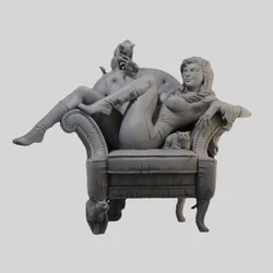 1/24 Scale Resin Figure Model Kit Cat Girl and Sofa Fantasy Miniature DIY Toy Diorama Unassembled and Unpainted Free Shipping