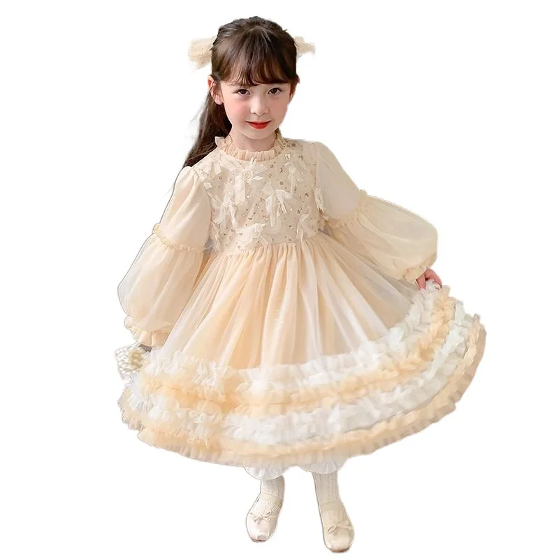 girls\' spring and autumn clothing dress sweet western style tulle tutu lolita dress Princess skirt