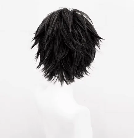 Dazai Osamu wig Anime Bungo Stray Dogs Cosplay Black Short Hair Fiber synthetic wig+Free brand wig cap