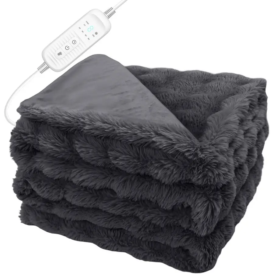 

Heated Blanket Throw 50x60 Heating Blanket Throw House Warming Gifts New Home, Ultra Soft Warm Flannel Sherpa Fast Heat,8 Heat L