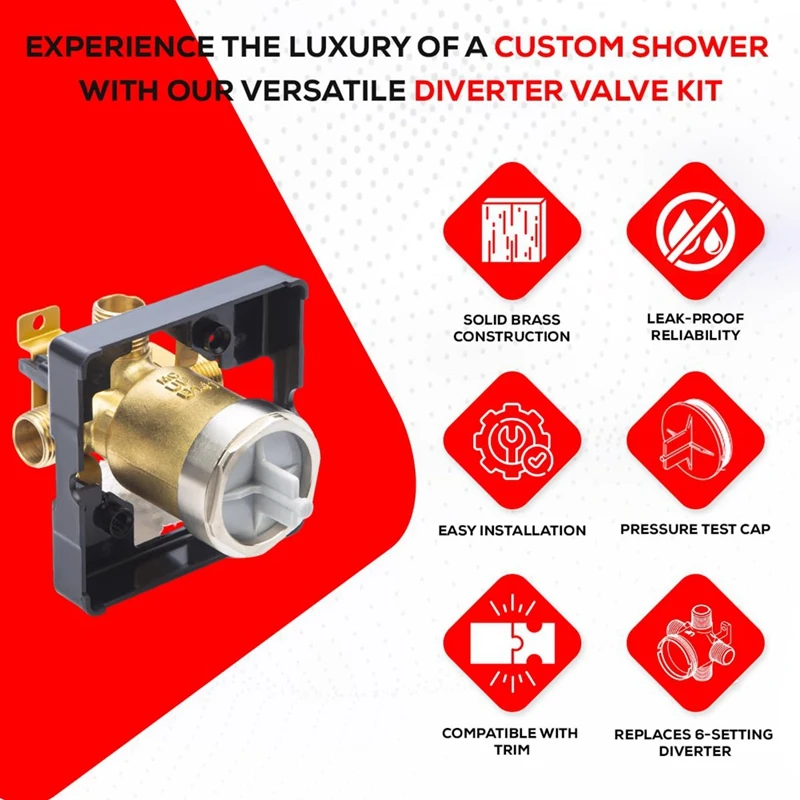 R10000 UNBXHF Shower Valve Body For Shower Faucet Decoration Kit Bathroom Concealed Valve Diverter 1 Piece Copper