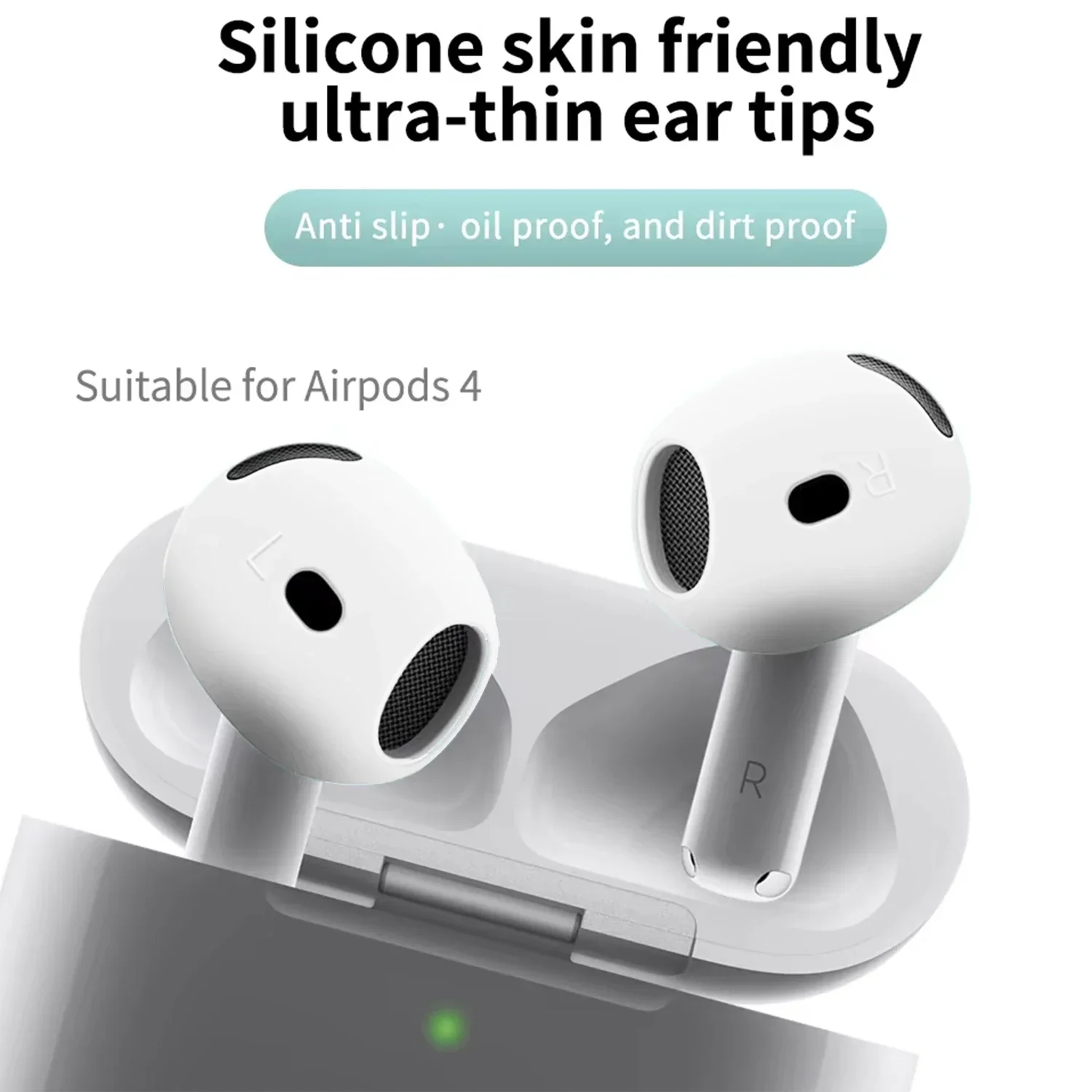 Soft Silicone Anti Slip Ear Tips For AirPods 4 Ultra Thin Add Grip Tips Replacement Eartips Earbuds Cover Skin for New AirPod 4